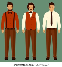  cartoon vector businessman character, business people illustration