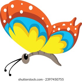 Cartoon vector butterfly character isolated vector illustration