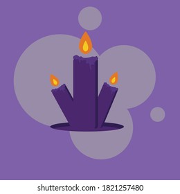 Cartoon Vector Candles 
Halloween Day 