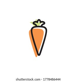 Cartoon vector carrot food illustration