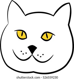 Cartoon vector cat face 