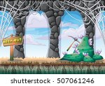cartoon vector cave with separated layers for game and animation game design asset