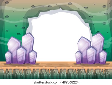cartoon vector cave with separated layers for game and animation game design asset