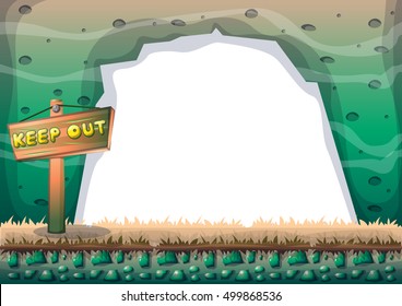 cartoon vector cave with separated layers for game and animation game design asset