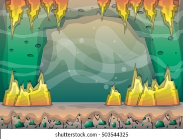 cartoon vector cave with separated layers for game and animation game design asset