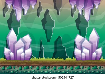 cartoon vector cave with separated layers for game and animation game design asset