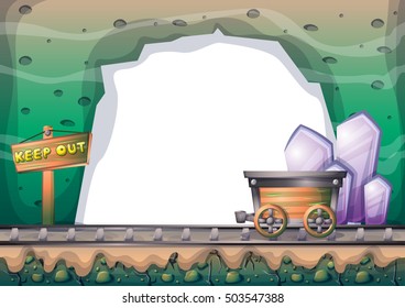 cartoon vector cave with separated layers for game and animation game design asset