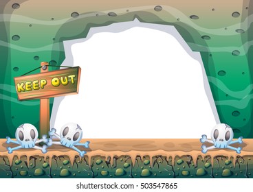 cartoon vector cave with separated layers for game and animation game design asset