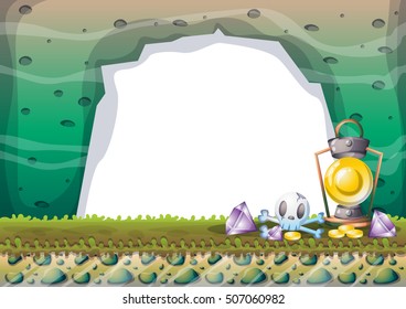 cartoon vector cave with separated layers for game and animation game design asset