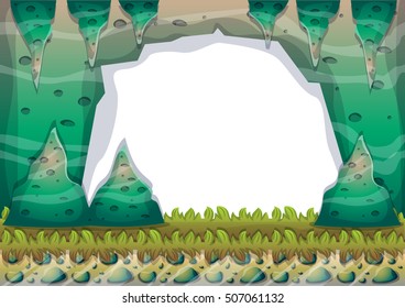 cartoon vector cave with separated layers for game and animation game design asset