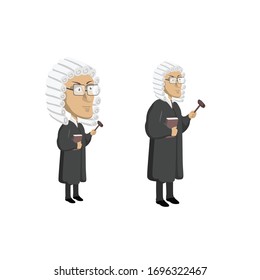 cartoon vector character judge in two versions