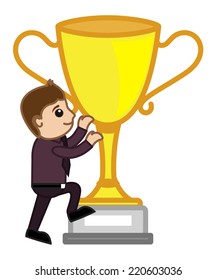 Cartoon Vector Character - Large Winner Cup