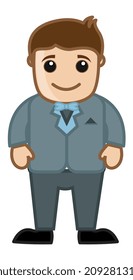 Cartoon Vector Character - Man in Vintage Suit Costume