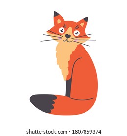 Cartoon vector character red fox