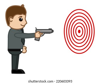 Cartoon Vector Character - Shooting