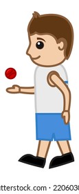 Cartoon Vector Character - Tennis Player