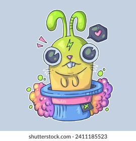 Cartoon vector character. Trendy style. Vector illustration.