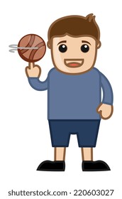 Cartoon Vector Character - Volleyball Player Man