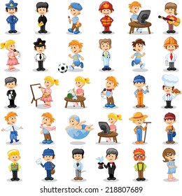 Cartoon vector characters of different professions 