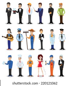 Cartoon vector characters of different professions 