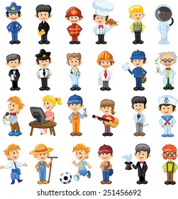 Cartoon vector characters of different professions 