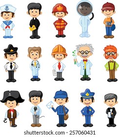 Cartoon vector characters of different professions 