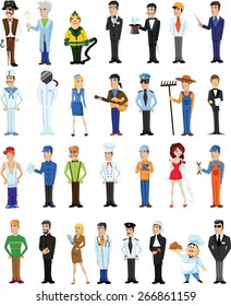Cartoon vector characters of different professions 