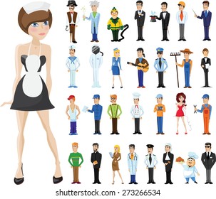 Cartoon vector characters of different professions 