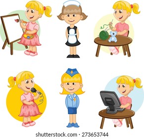 Cartoon vector characters of different professions 