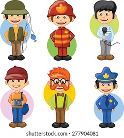 Cartoon vector characters of different professions 