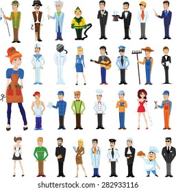 Cartoon vector characters of different professions