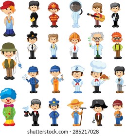 Cartoon vector characters of different professions 