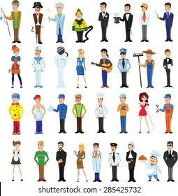 Cartoon vector characters of different professions 