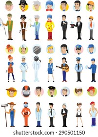 Cartoon vector characters of different professions