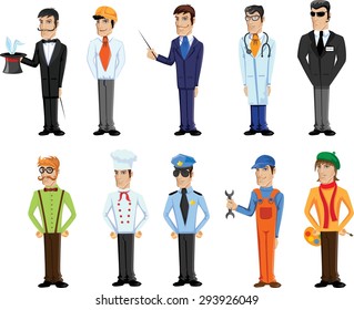 Cartoon vector characters of different professions