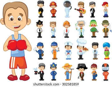 Cartoon vector characters of different professions