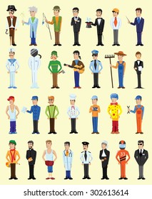 Cartoon vector characters of different professions