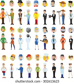 Cartoon vector characters of different professions