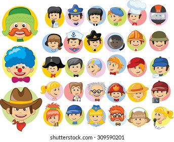 Cartoon vector characters of different professions 