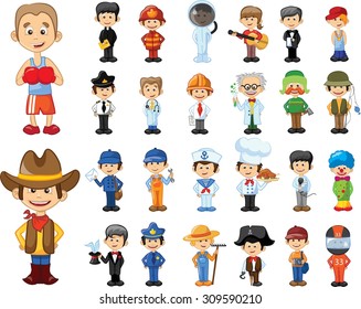 Cartoon vector characters of different professions 