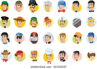 Cartoon vector characters of different professions 