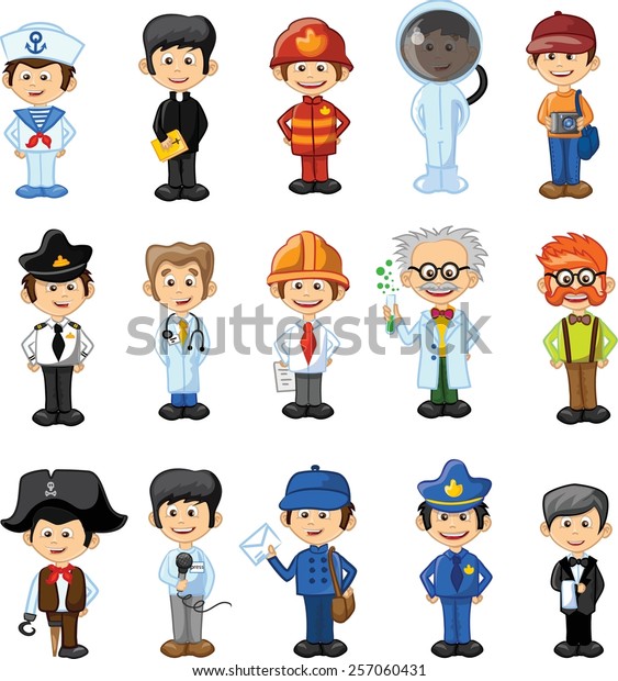 Cartoon Vector Characters Different Professions Stock Vector (Royalty ...