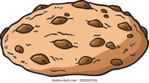 Cartoon Vector Chocolate Chip Cookie
