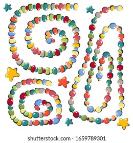 Cartoon vector color carnival beads