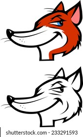 cartoon vector coloring book illustration of a fox mascot