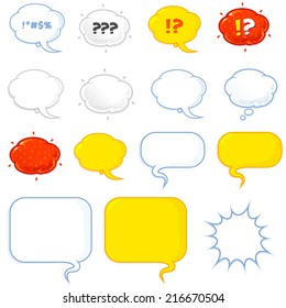 Cartoon Vector Comic Speech Bubbles, Balloons templates 