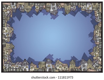 Cartoon vector construction isolated town border