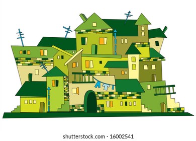 cartoon vector construction town