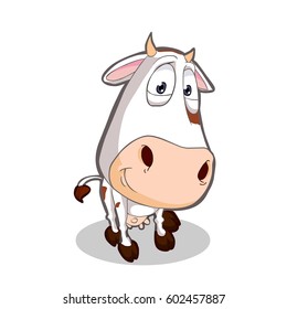 Cartoon vector cow isolated on white background