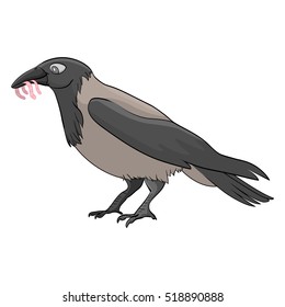 Cartoon vector crow